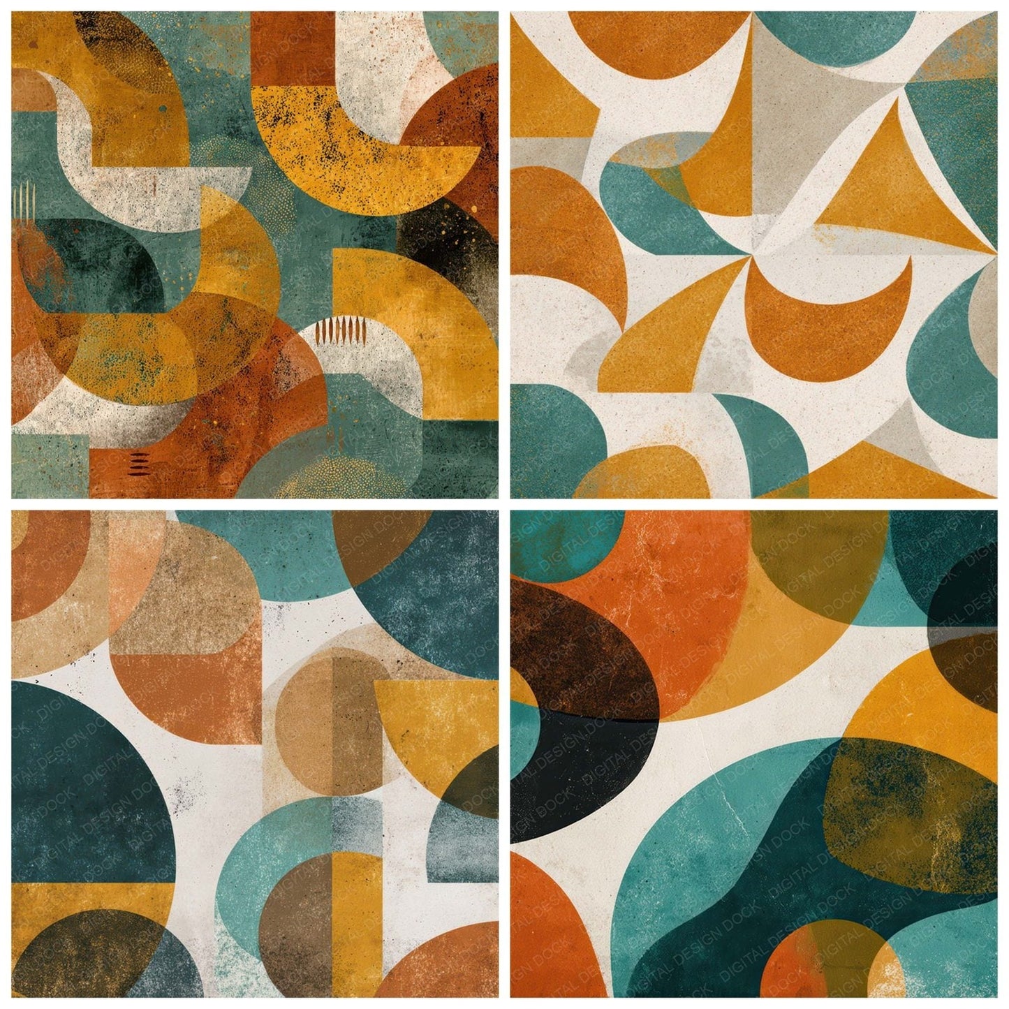 Retro Boomerang Pattern Digital Paper Pack (DDD008650)