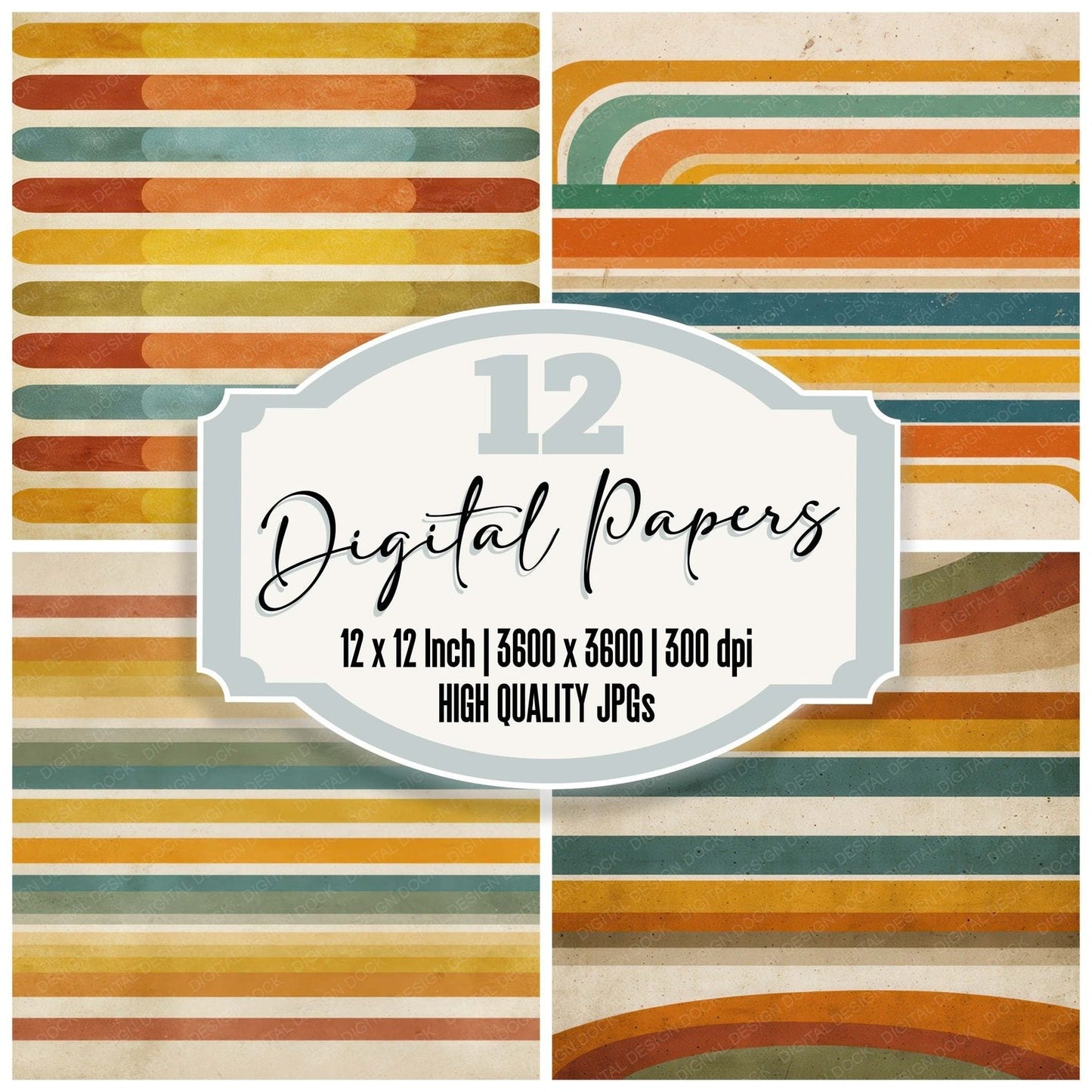 Retro Capsule Stripes Digital Paper Pack (DDD008651)