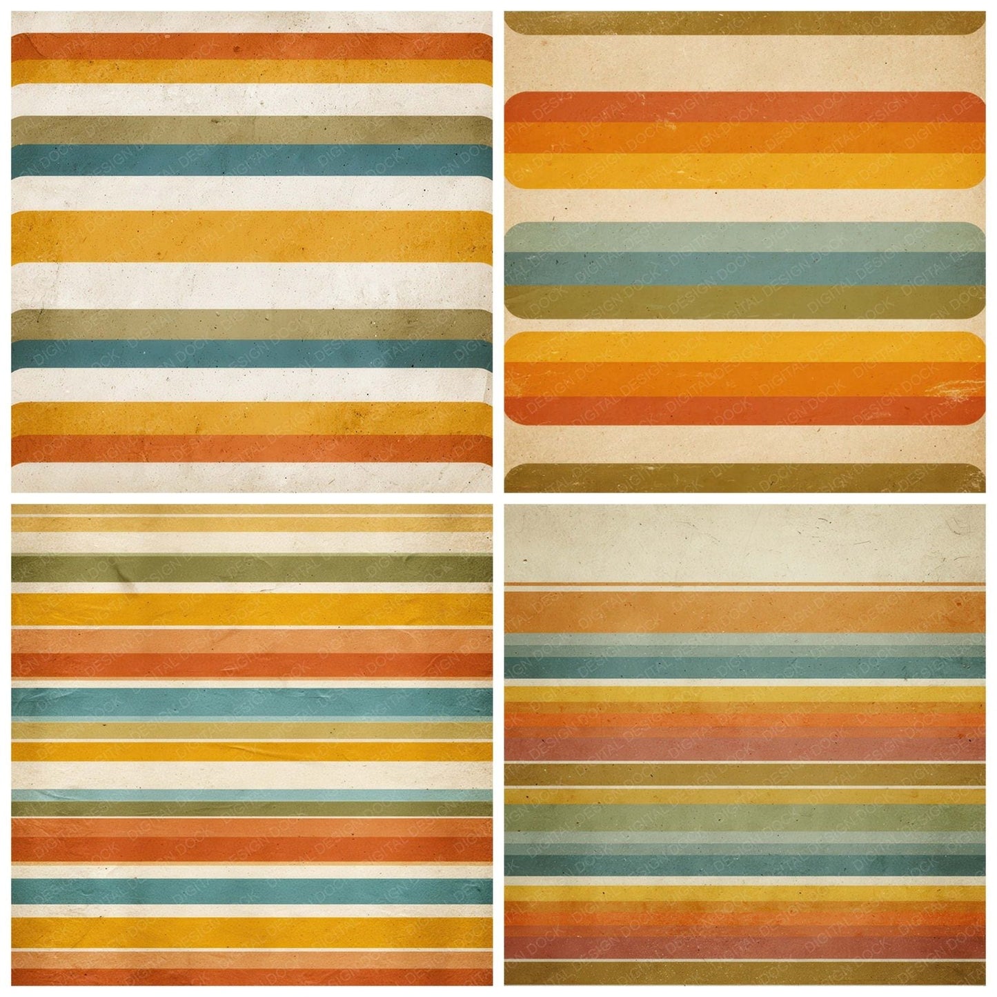 Retro Capsule Stripes Digital Paper Pack (DDD008651)