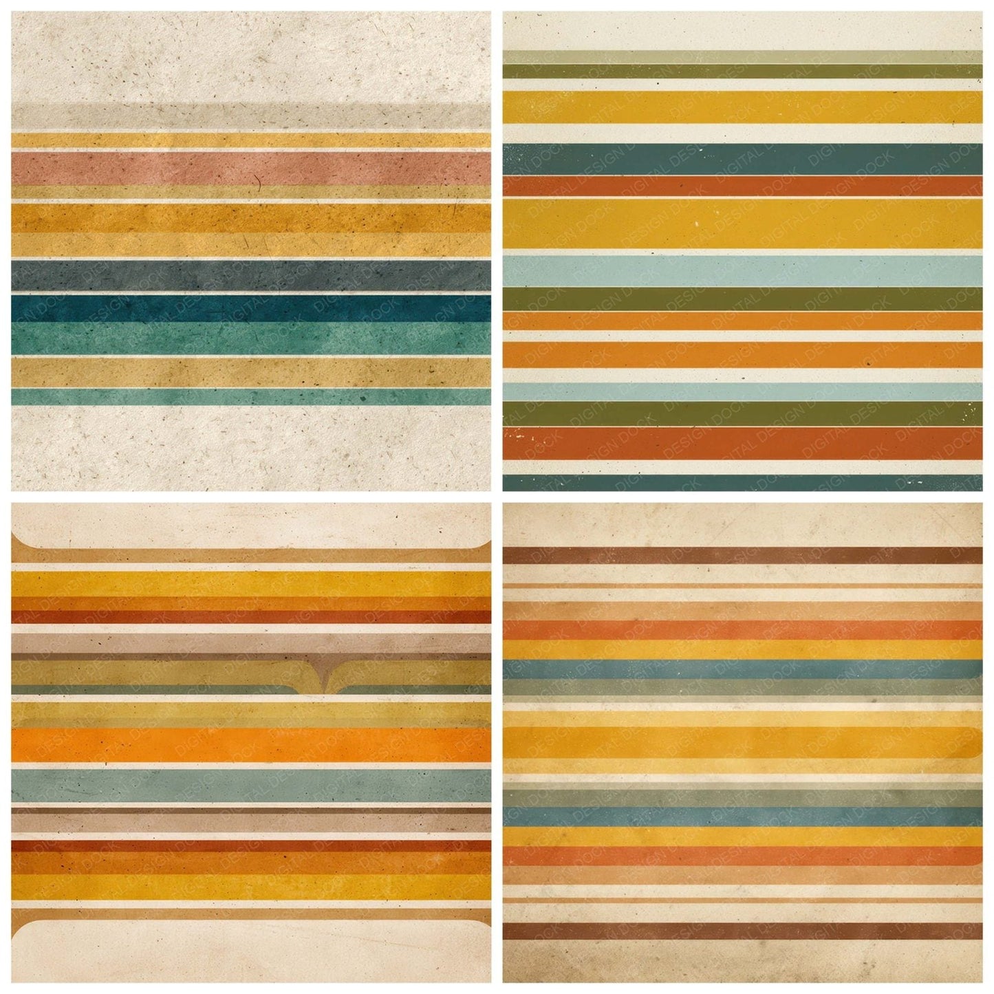 Retro Capsule Stripes Digital Paper Pack (DDD008651)