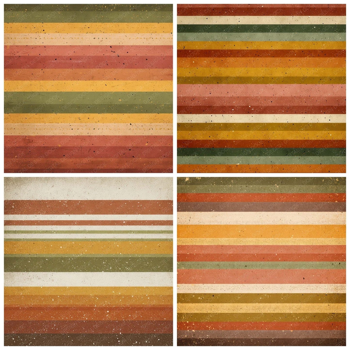 Vintage Dot Stripes Digital Paper Pack (DDD008660)