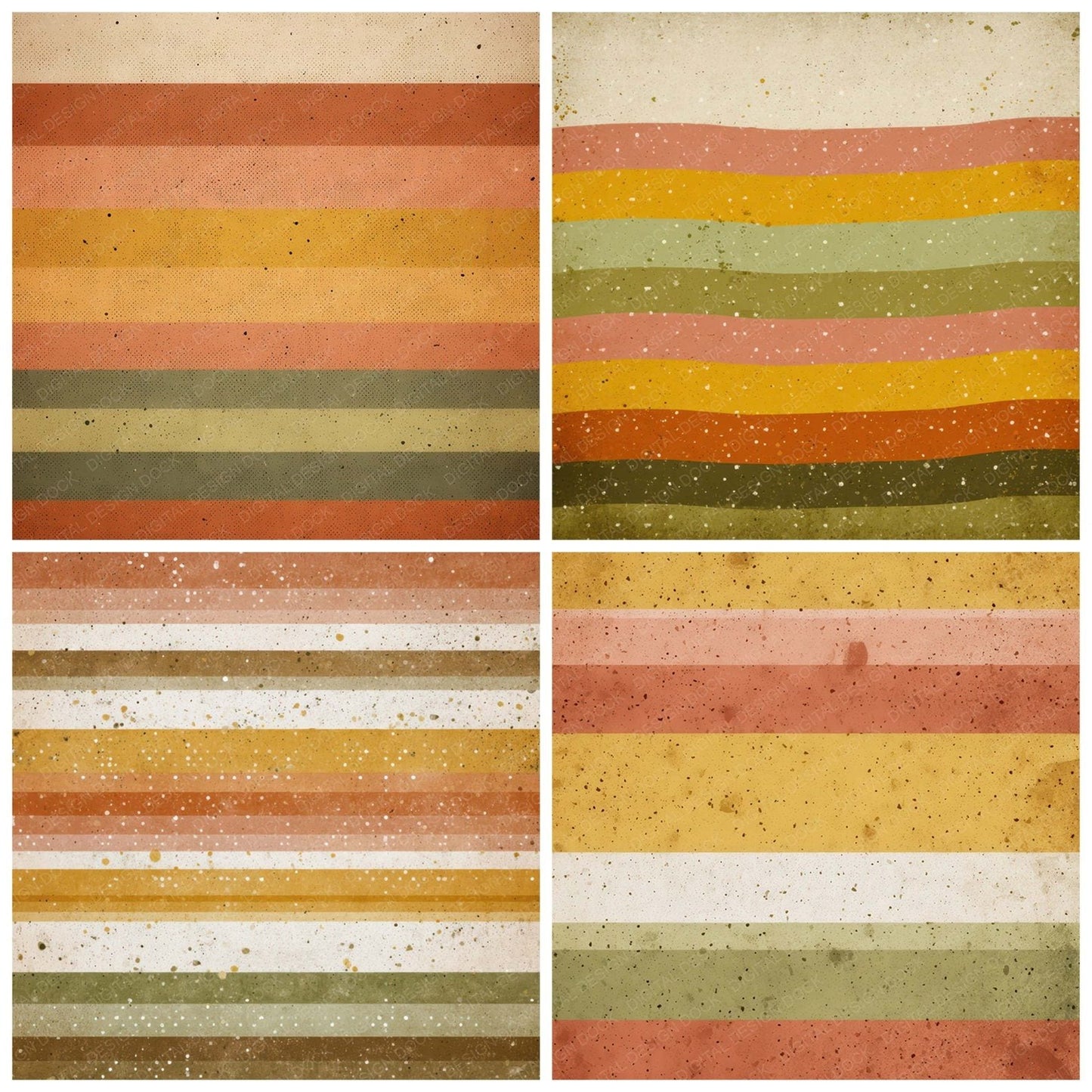 Vintage Dot Stripes Digital Paper Pack (DDD008660)