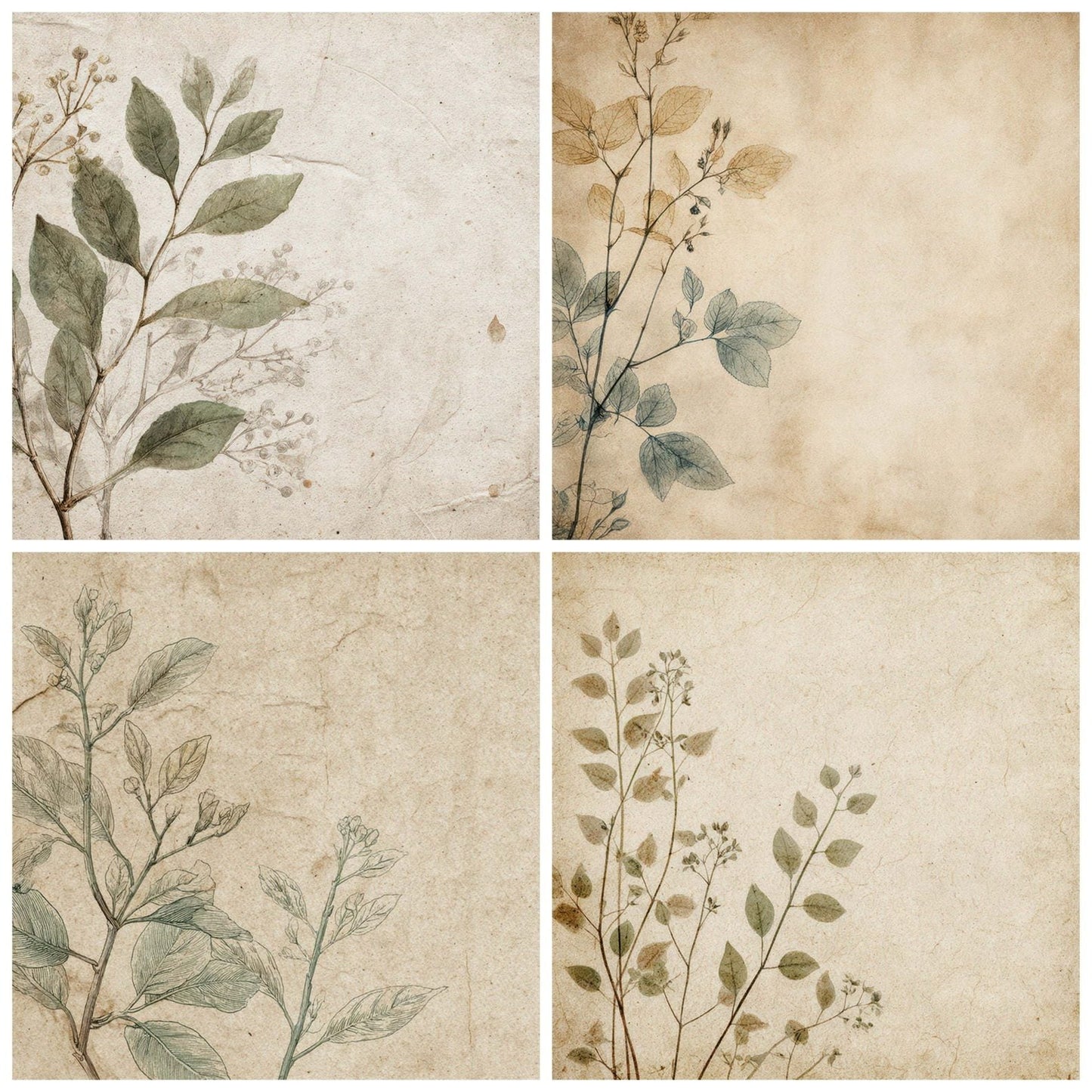 Vintage Botanical Catalog Digital Paper Pack (DDD008671)