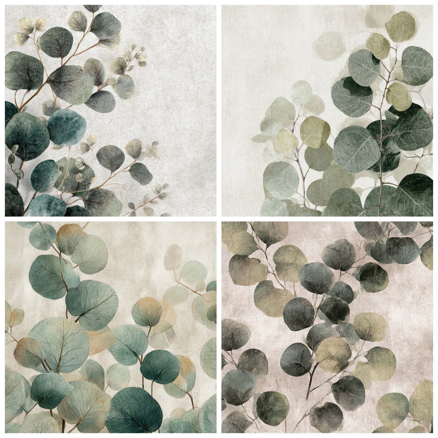 Vintage Eucalyptus Overlay Digital Paper Pack (DDD008674)