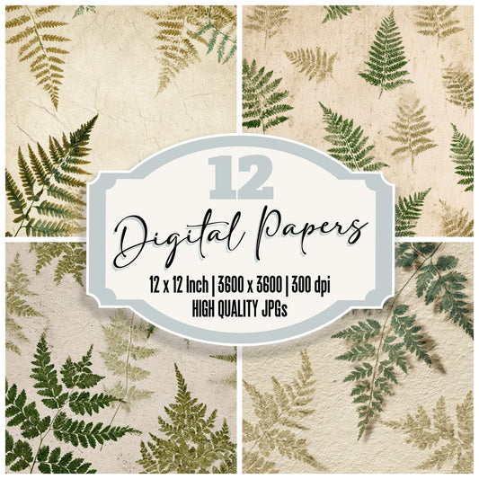 Vintage Fern Overlay Digital Paper Pack (DDD008675)