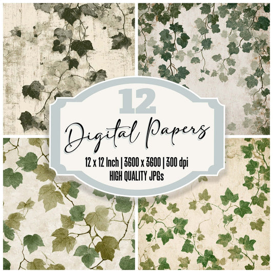 Vintage Ivy Overlay Digital Paper Pack (DDD008676)