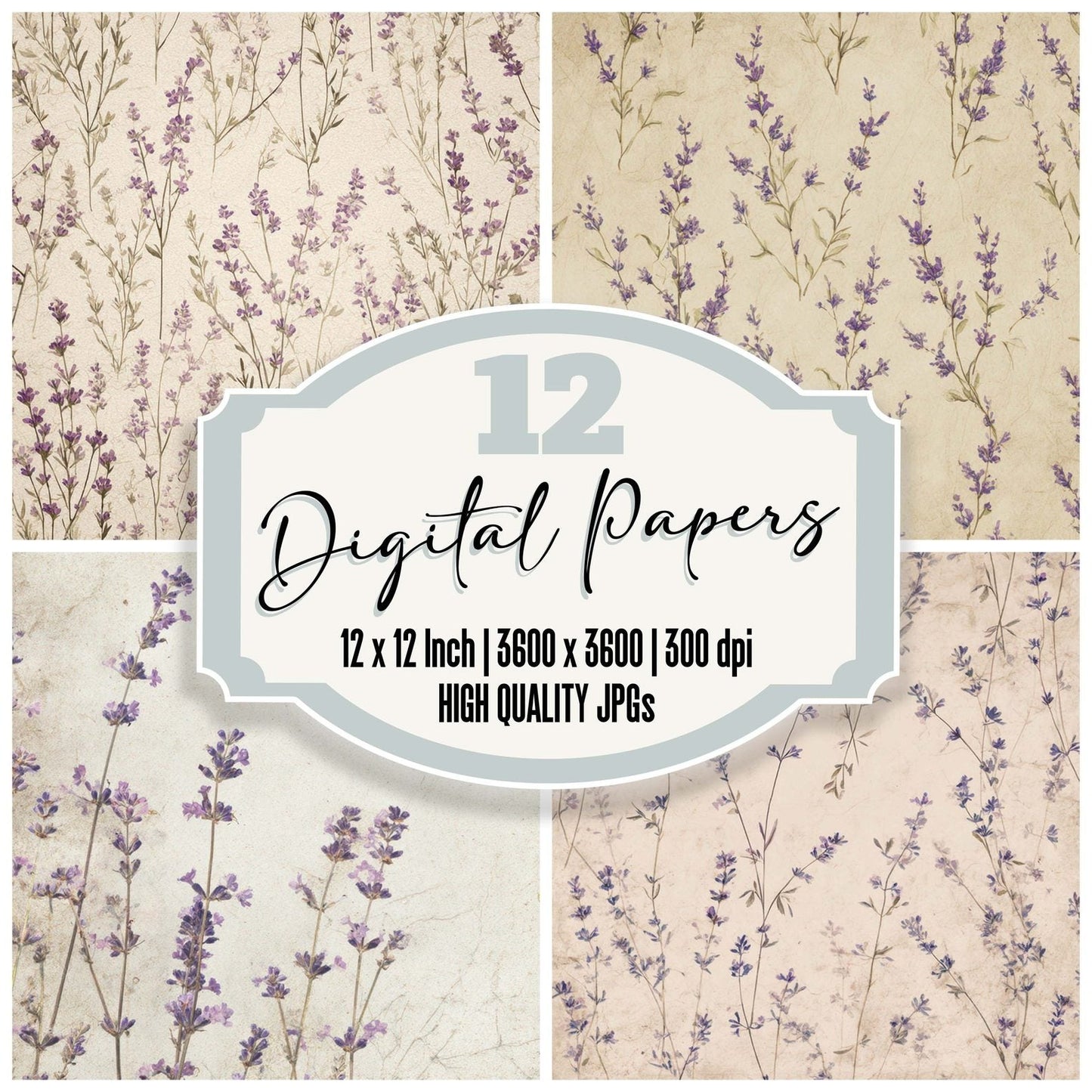 Vintage Lavender Overlay Digital Paper Pack (DDD008678)