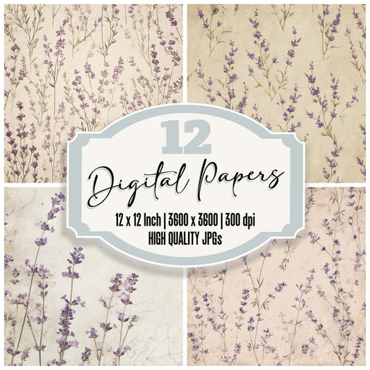 Vintage Lavender Overlay Digital Paper Pack (DDD008678)