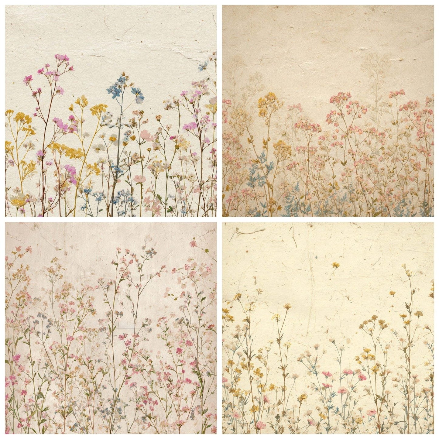 Vintage Wildflower Overlay Digital Paper Pack (DDD008687)