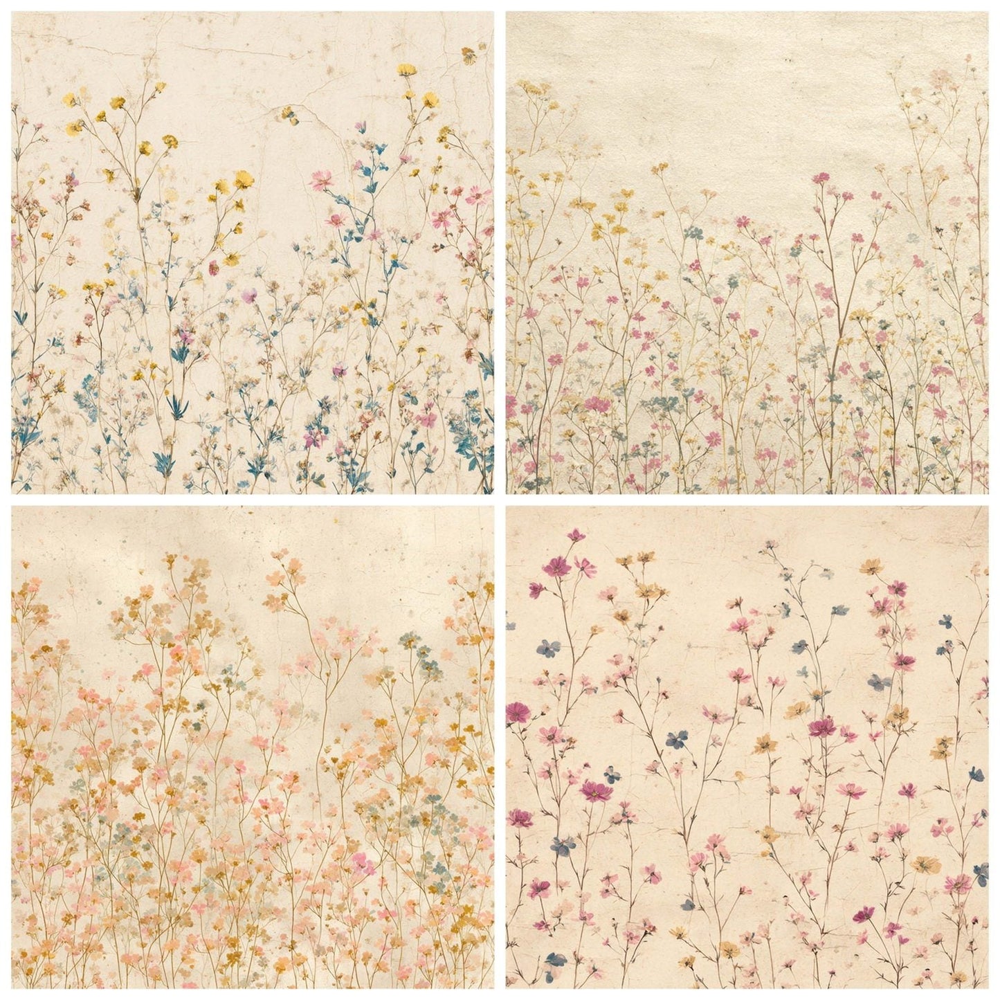Vintage Wildflower Overlay Digital Paper Pack (DDD008687)