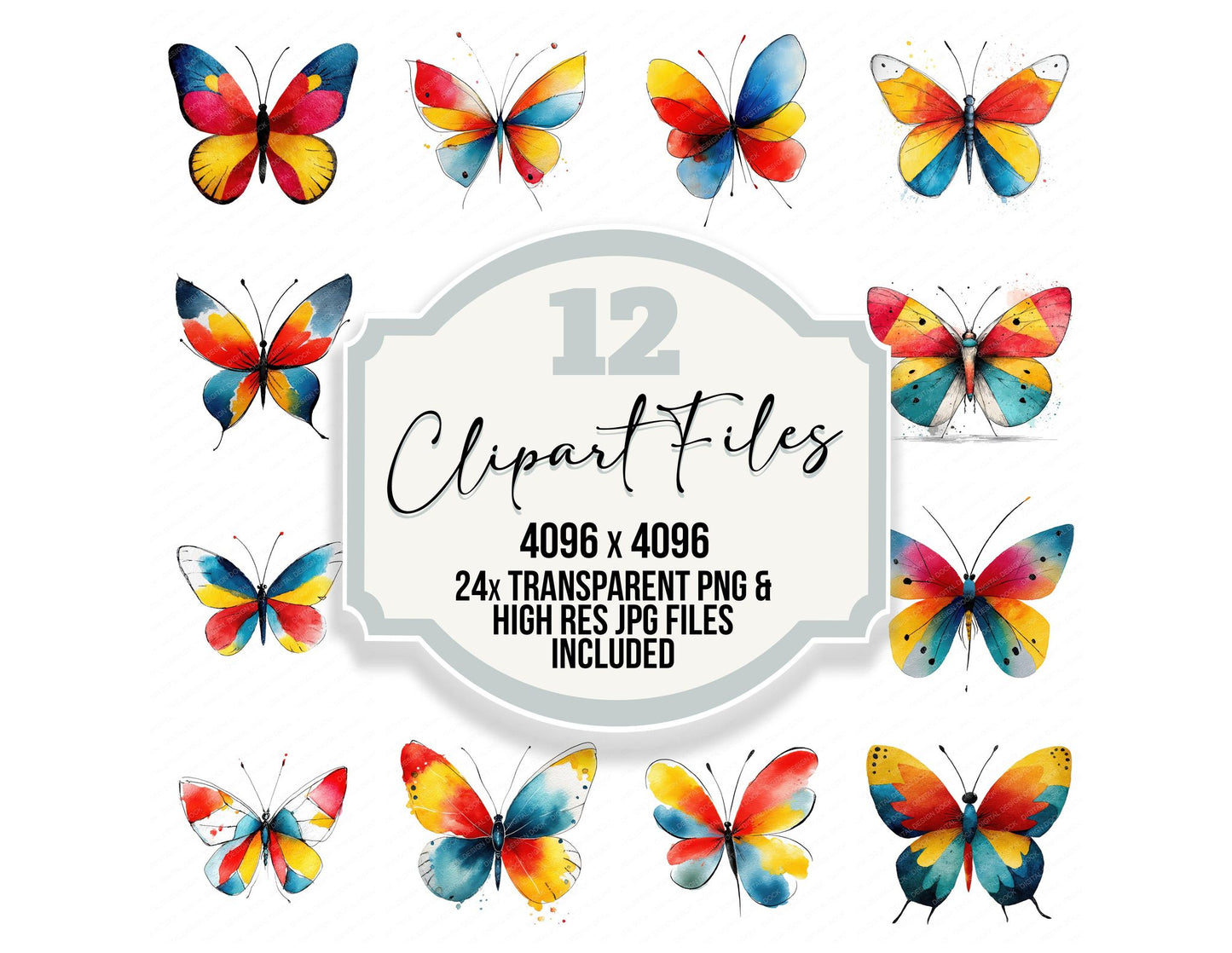 Butterfly Illustration Clipart Set (DDD008688)