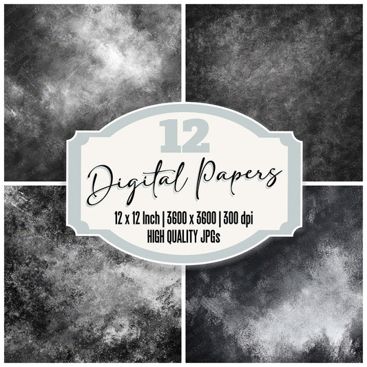Black Dust Smudge Digital Paper Pack (DDD008710)