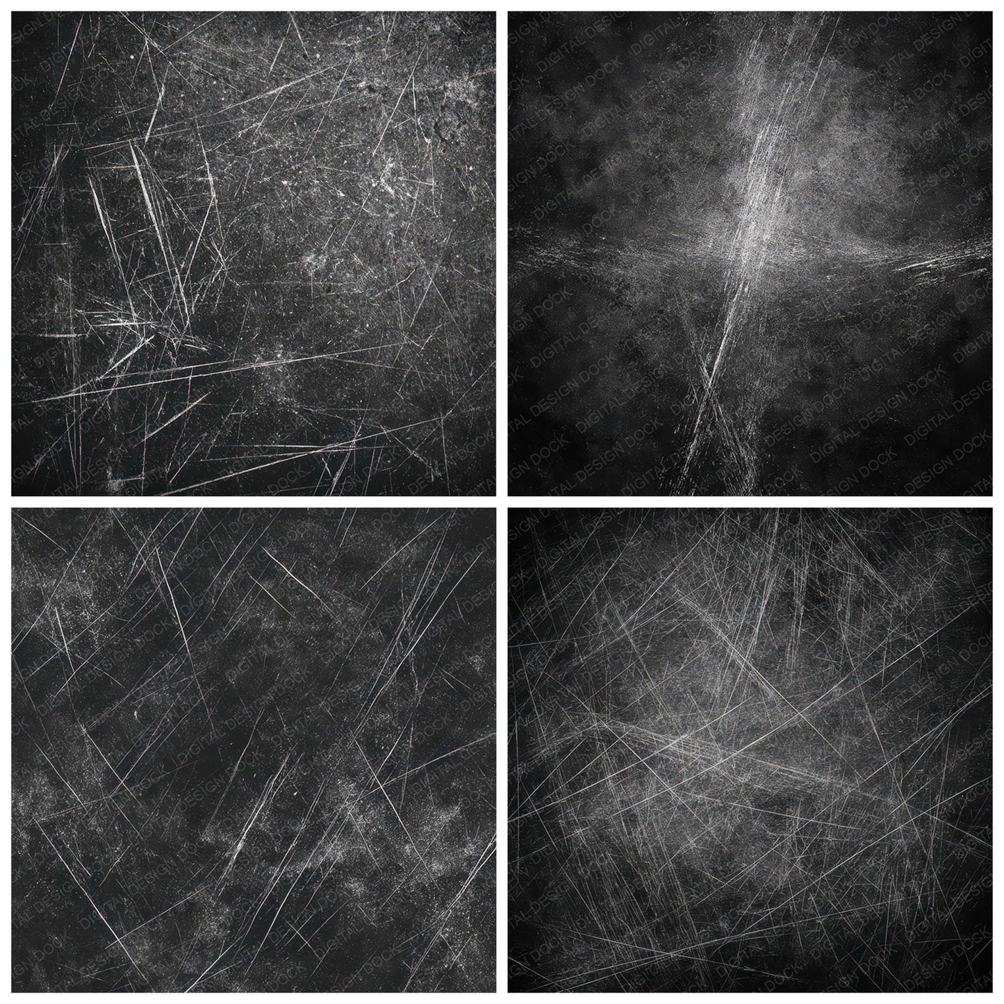 Black Etch Scratch Digital Paper Pack (DDD008711)