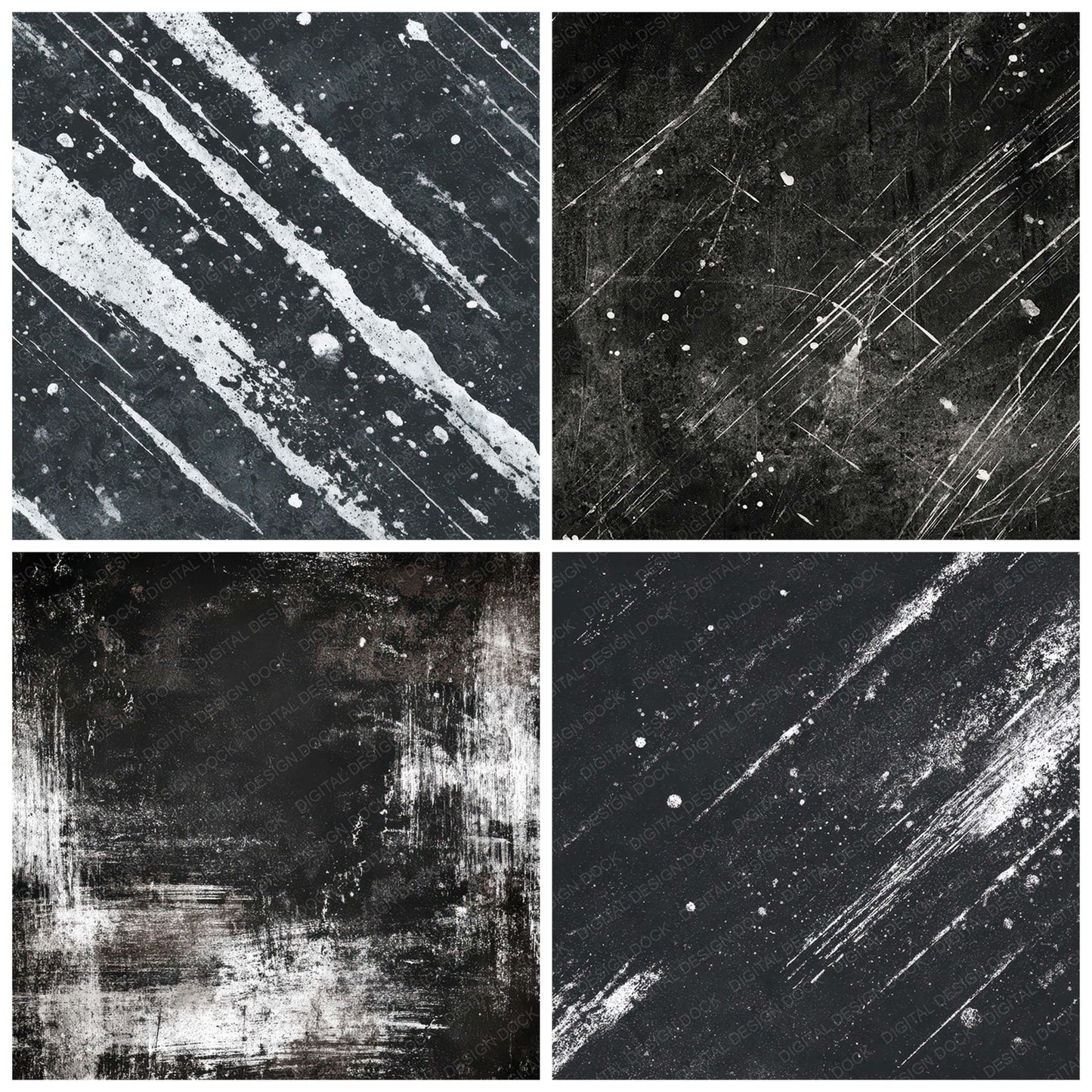 Black Roller Grunge Digital Paper Pack (DDD008714)