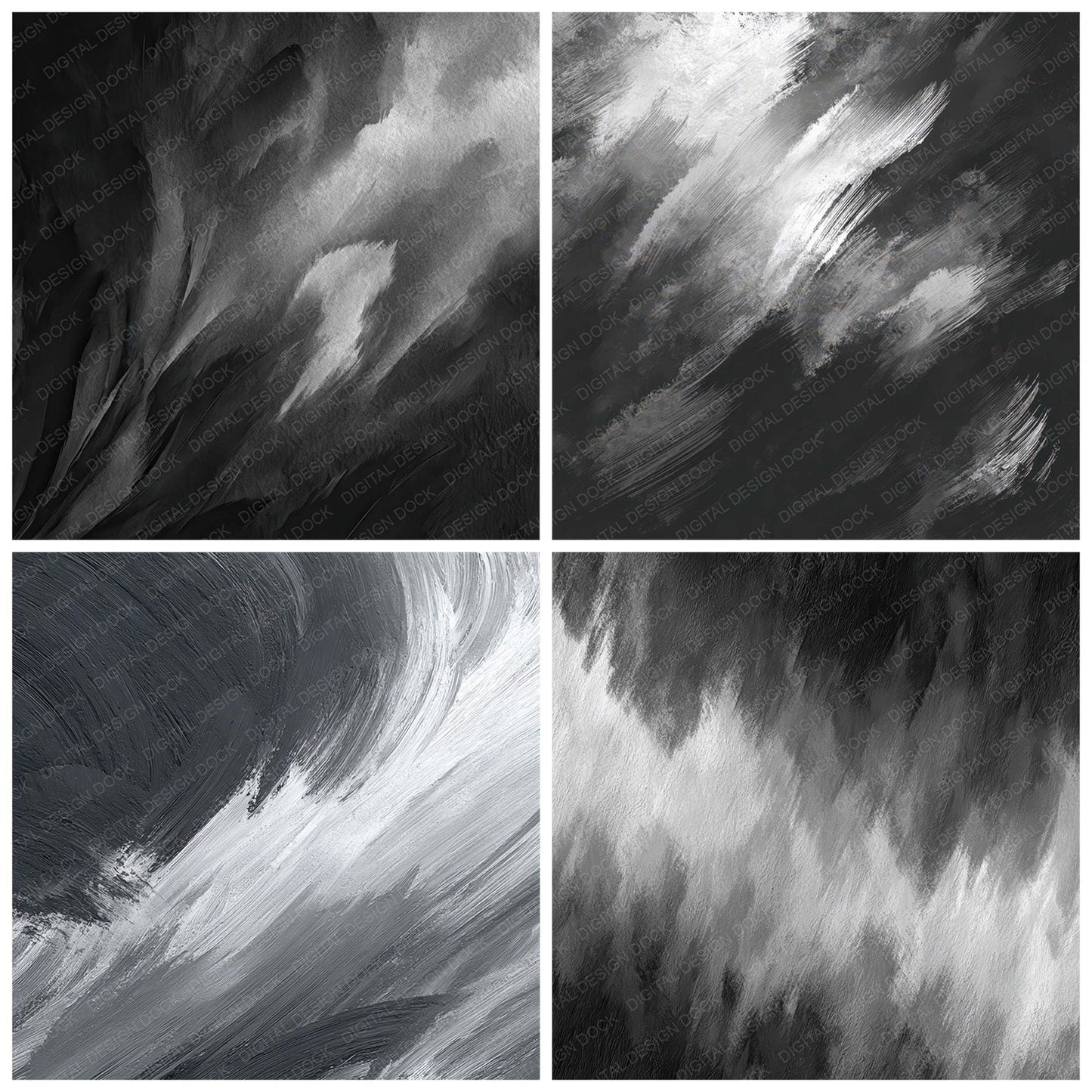 Black Watercolor Grunge Digital Paper Pack (DDD008719)