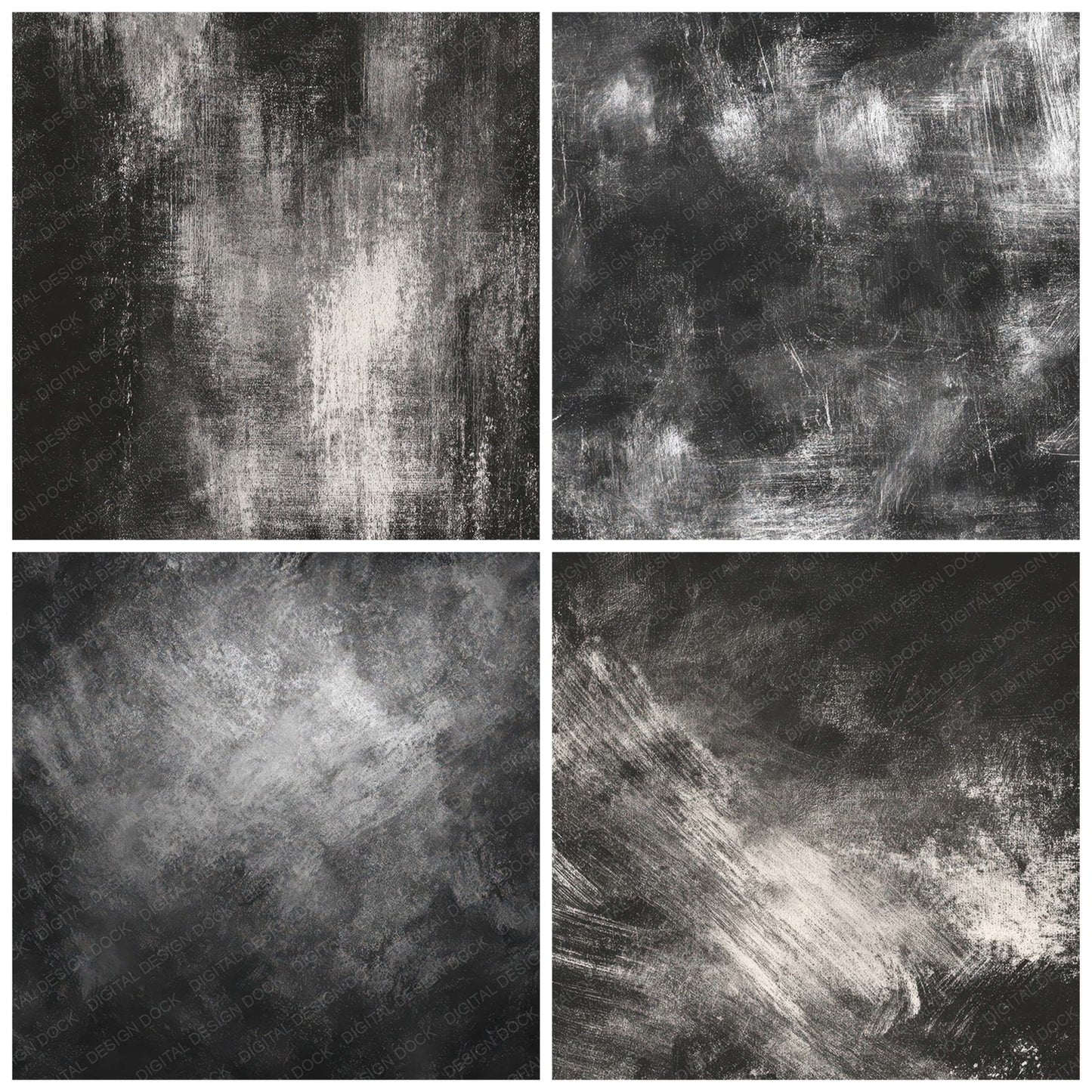Chalk Black Grunge Digital Paper Pack (DDD008723)