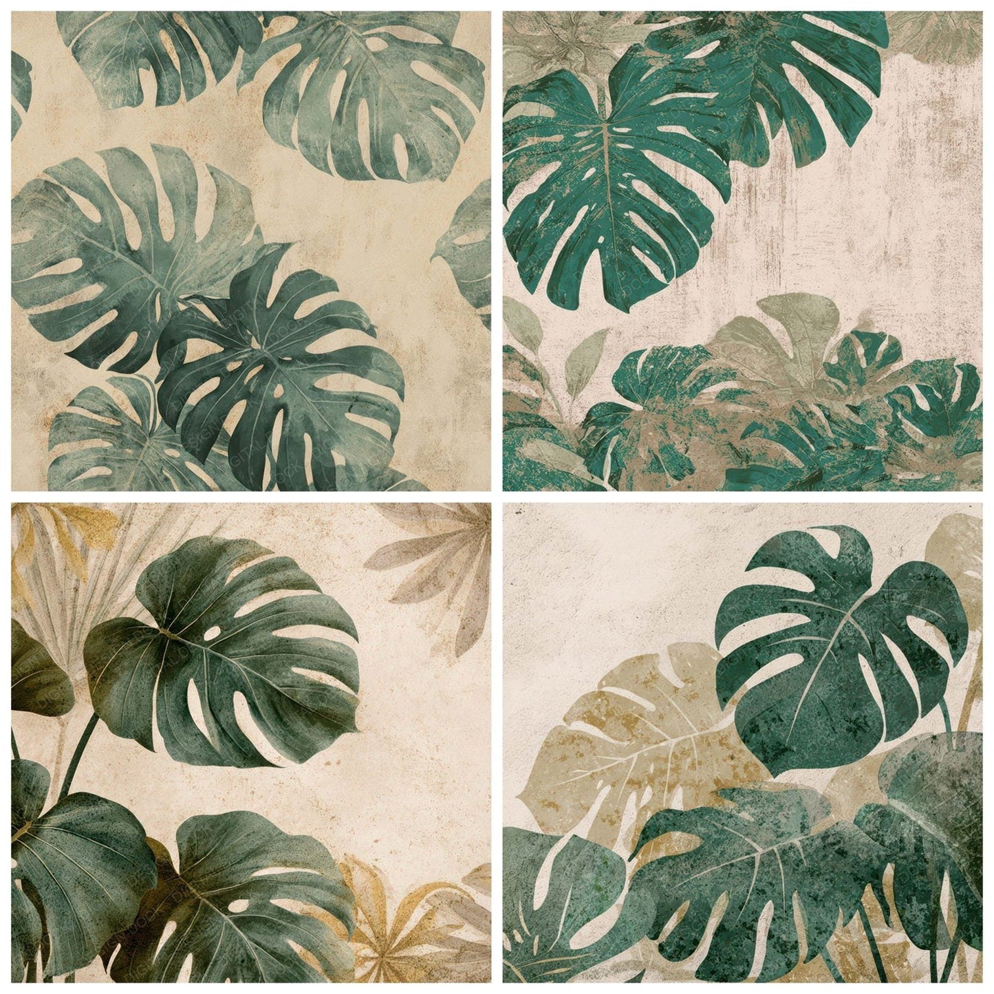 Vintage Monstera Overlay Digital Paper Pack (DDD008725)