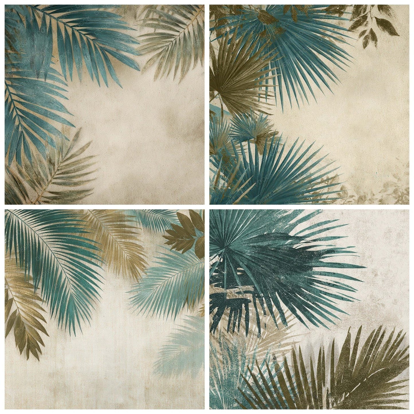 Vintage Palm Fronds Digital Paper Pack (DDD008726)