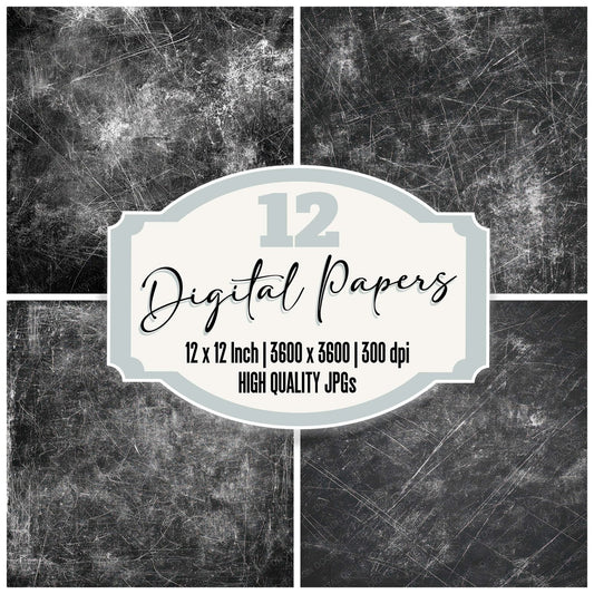 Black Chalk Scribble Digital Paper Pack (DDD008728)