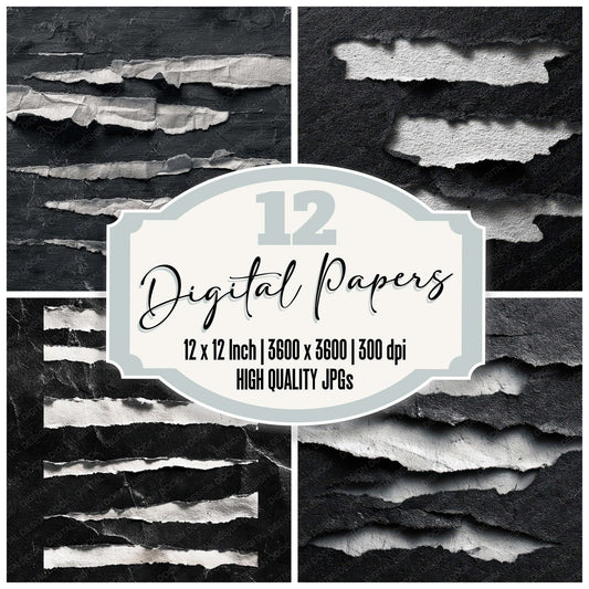 Black Tape Collage Digital Paper Pack (DDD008730)