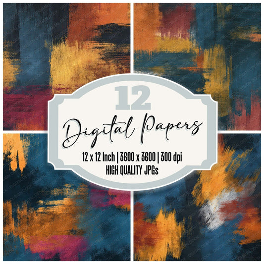 Colour Brush Texture Digital Paper Pack (DDD008731)