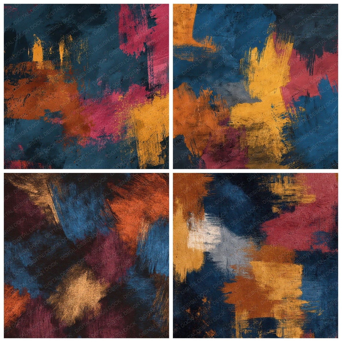 Colour Brush Texture Digital Paper Pack (DDD008731)