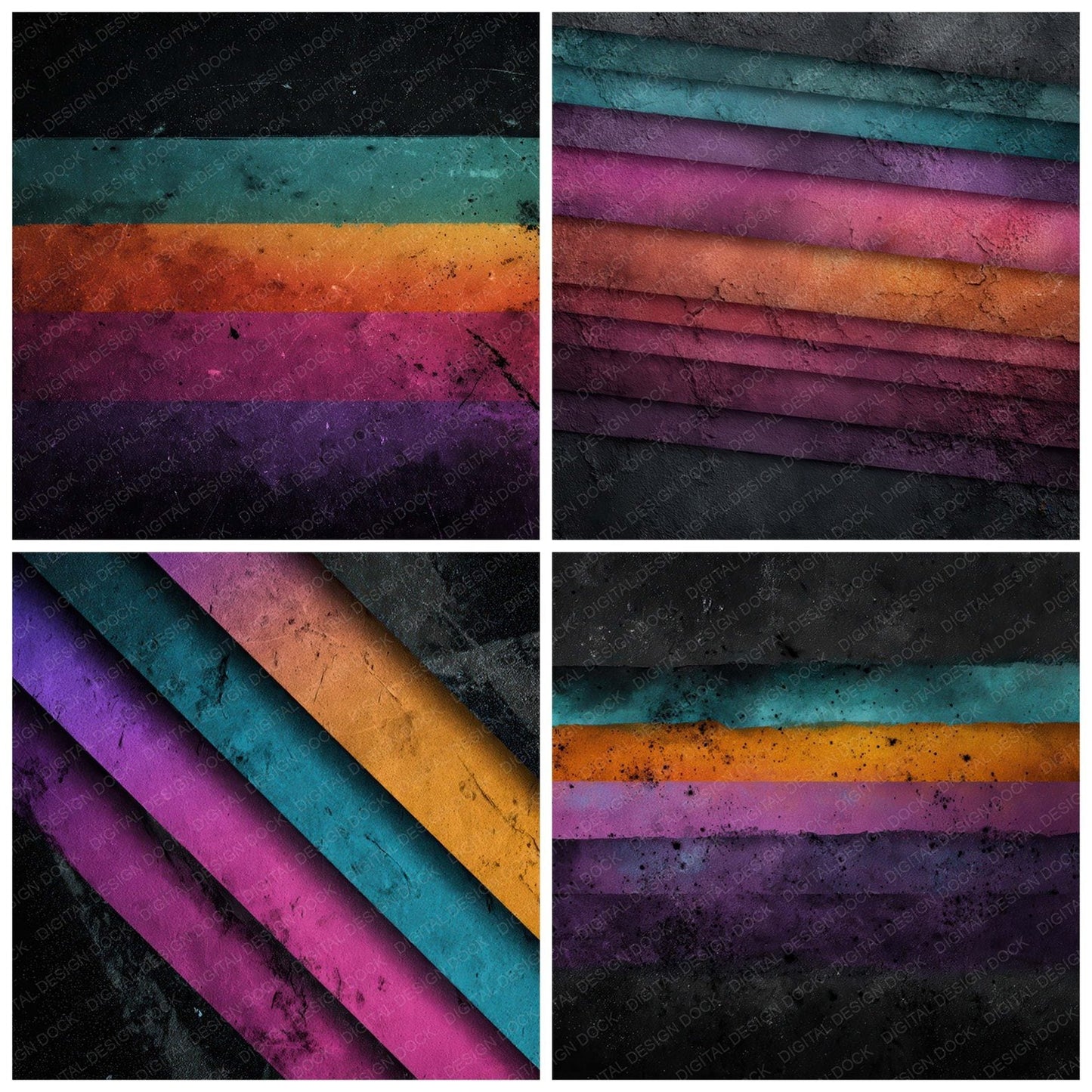 Colour Gradient Grunge Digital Paper Pack (DDD008734)