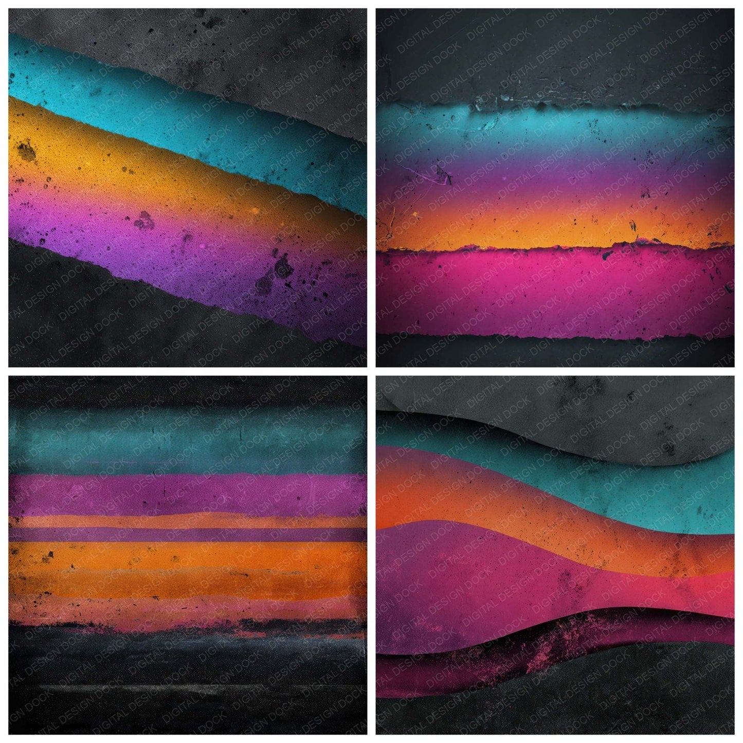 Colour Gradient Grunge Digital Paper Pack (DDD008734)