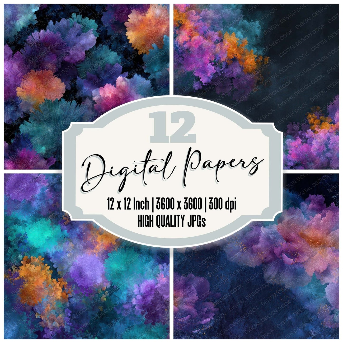 Colour Ink Bloom Digital Paper Pack (DDD008735)