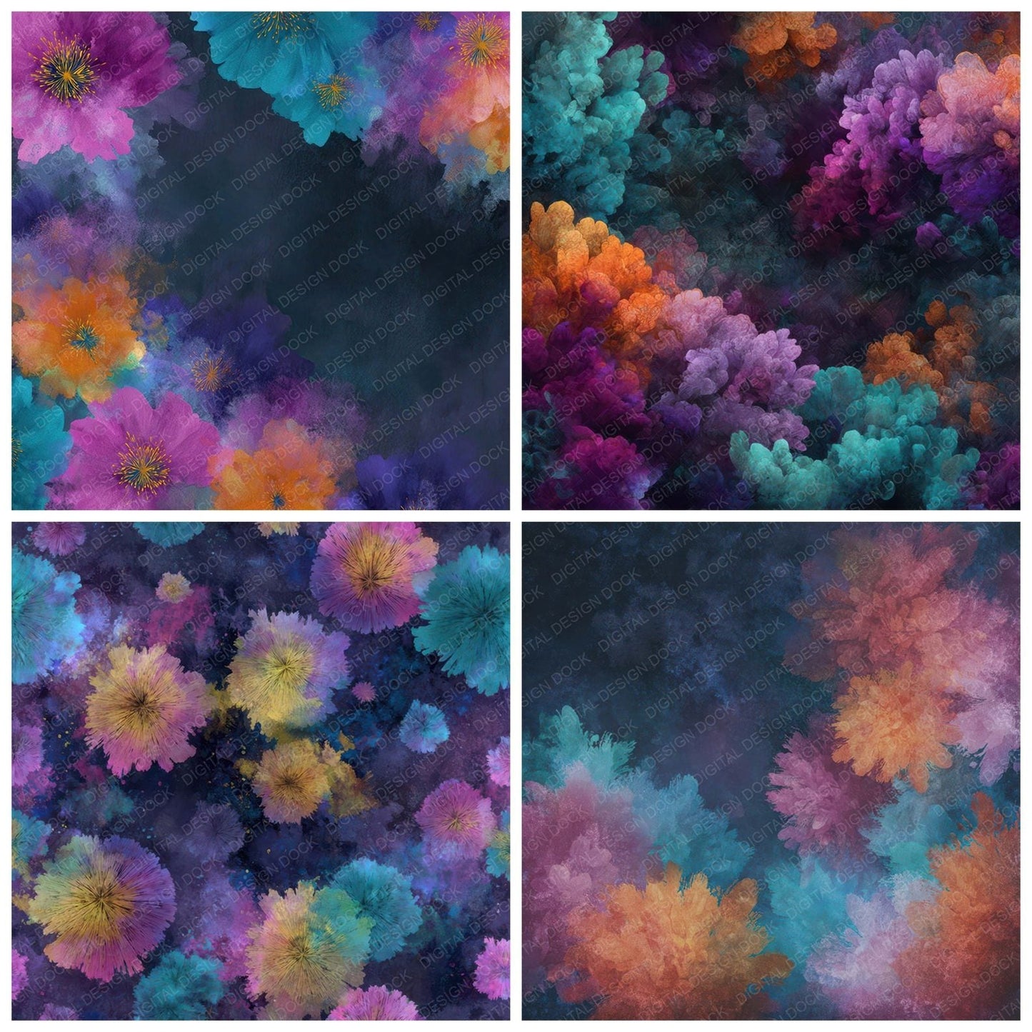 Colour Ink Bloom Digital Paper Pack (DDD008735)