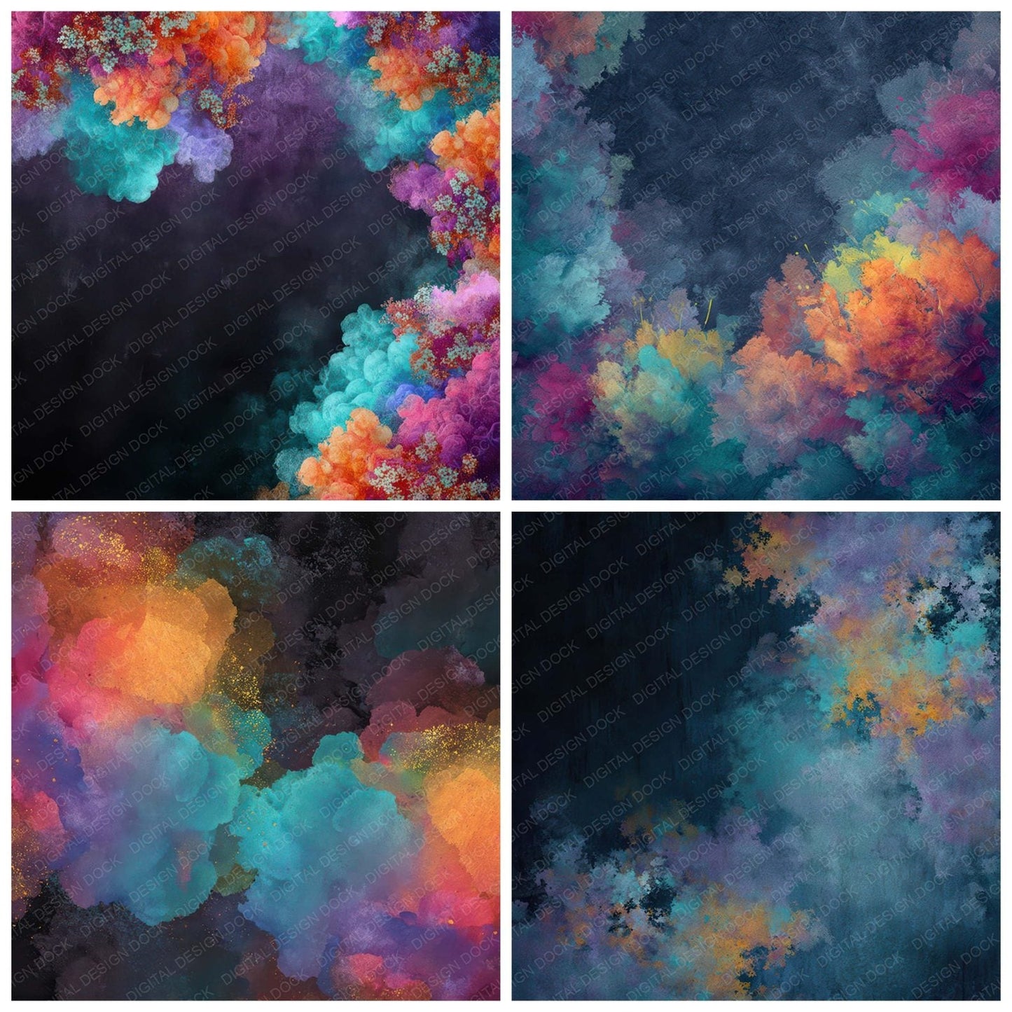 Colour Ink Bloom Digital Paper Pack (DDD008735)
