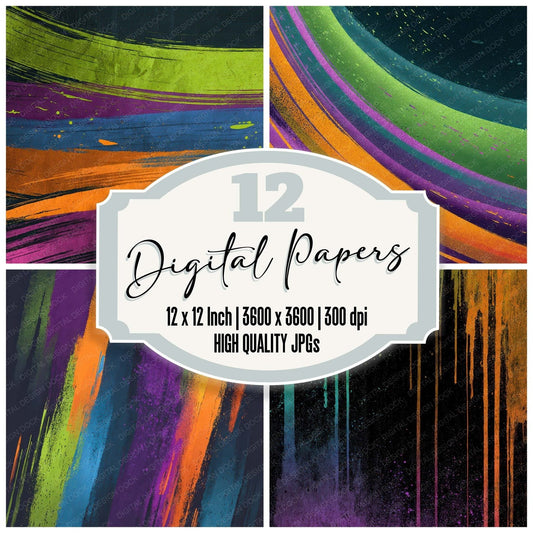 Colour Ink Streaks Digital Paper Pack (DDD008737)