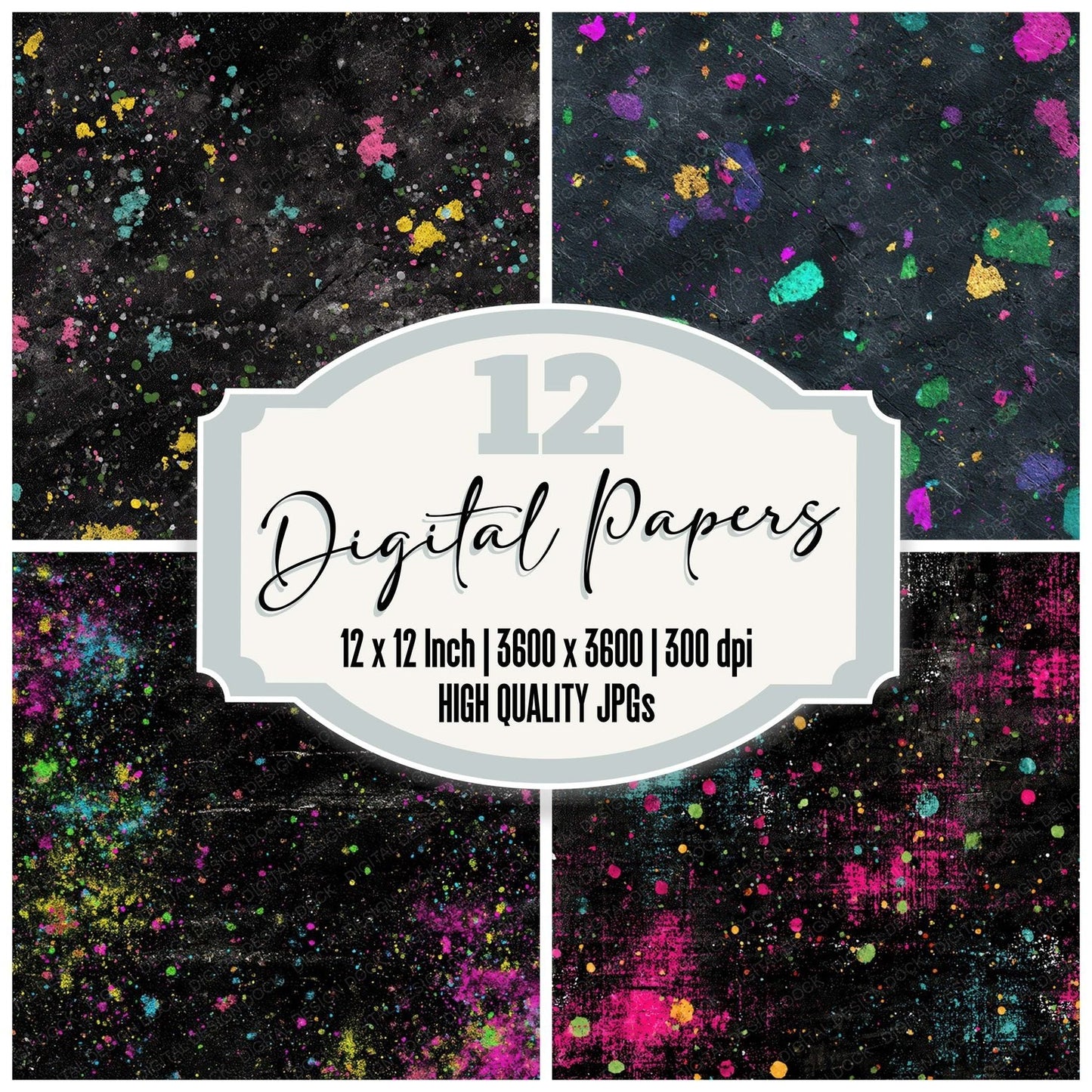 Colour Noise Grain Digital Paper Pack (DDD008739)
