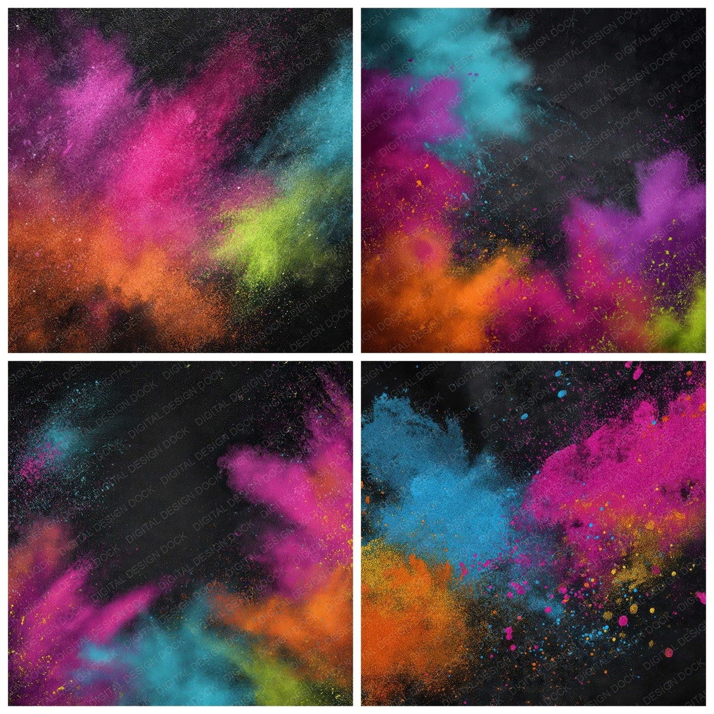 Colour Powder Burst Digital Paper Pack (DDD008740)