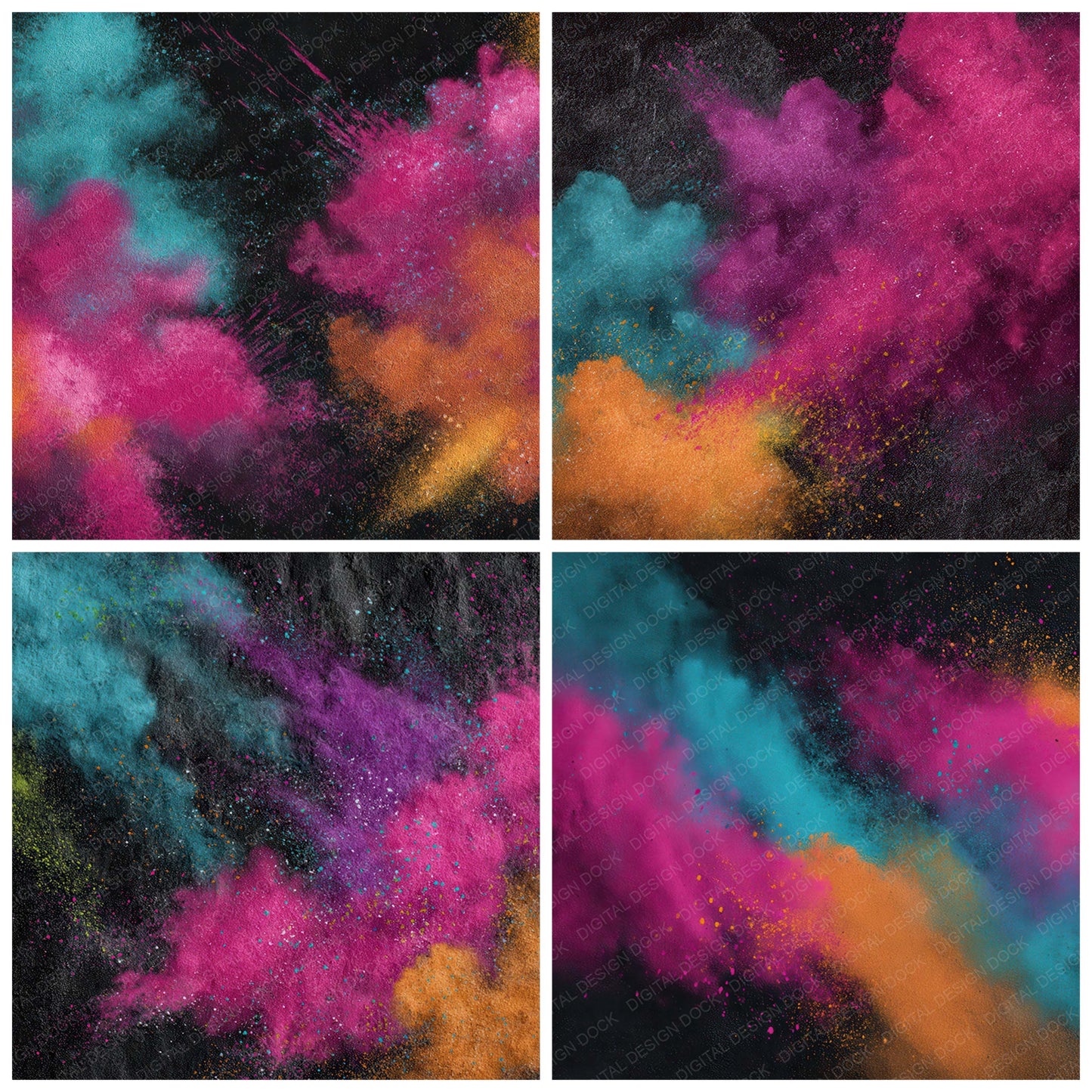Colour Powder Burst Digital Paper Pack (DDD008740)