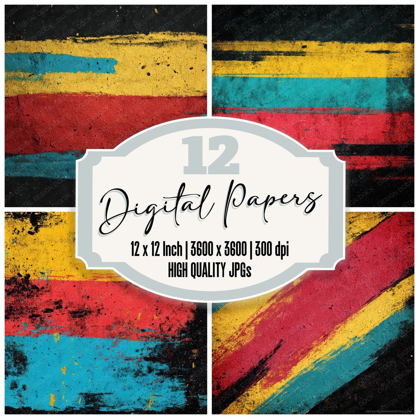 Colour Roller Texture Digital Paper Pack (DDD008741)