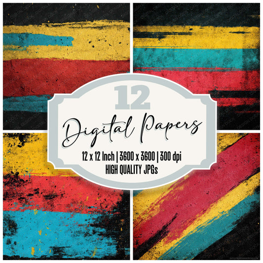 Colour Roller Texture Digital Paper Pack (DDD008741)