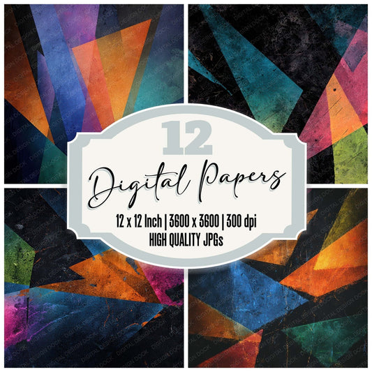 Colour Shard Grunge Digital Paper Pack (DDD008742)