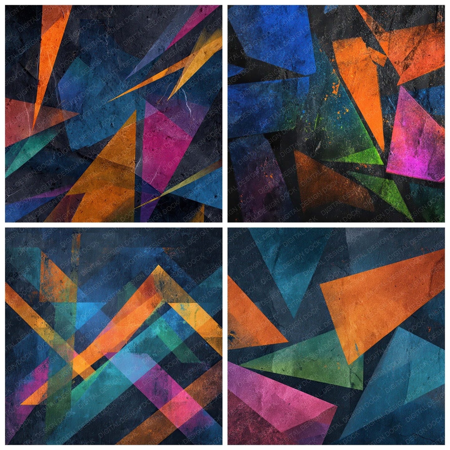 Colour Shard Grunge Digital Paper Pack (DDD008742)