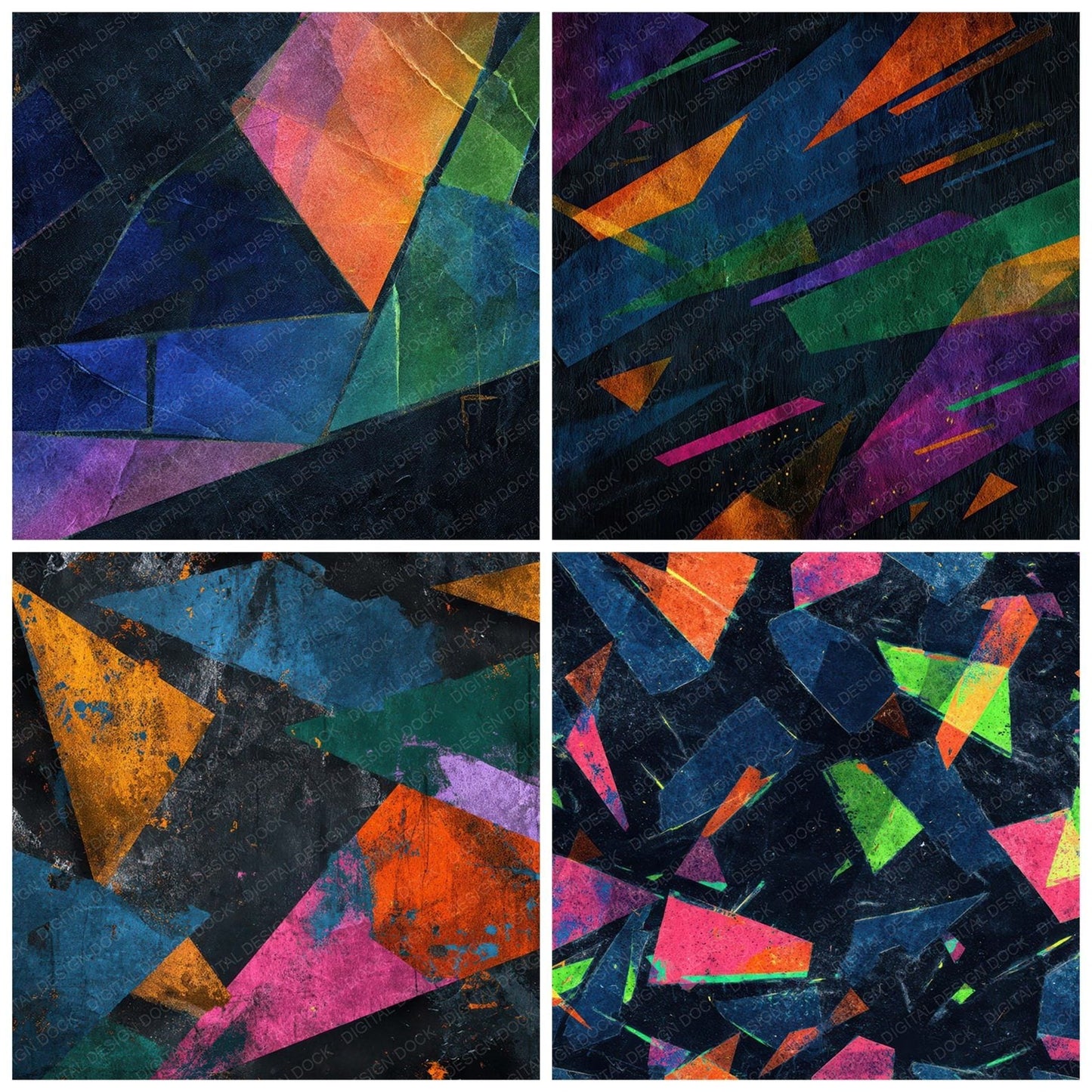 Colour Shard Grunge Digital Paper Pack (DDD008742)