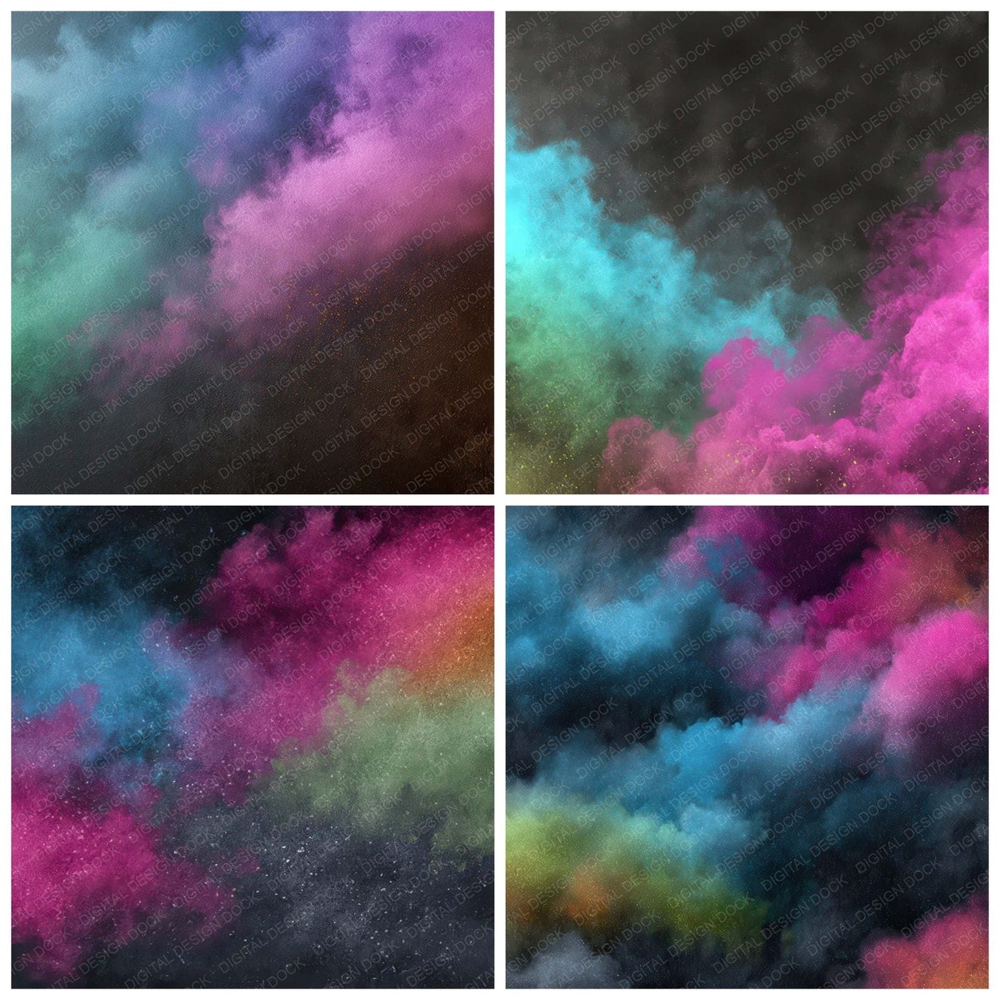 Colour Smoke Grunge Digital Paper Pack (DDD008743)