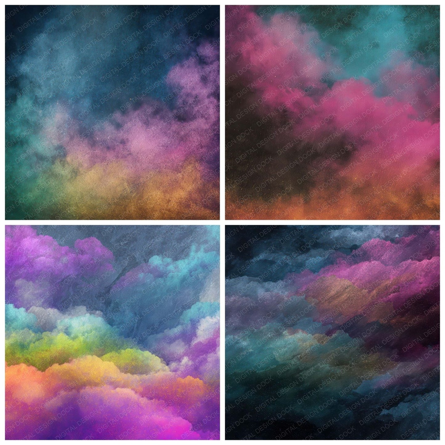 Colour Smoke Grunge Digital Paper Pack (DDD008743)