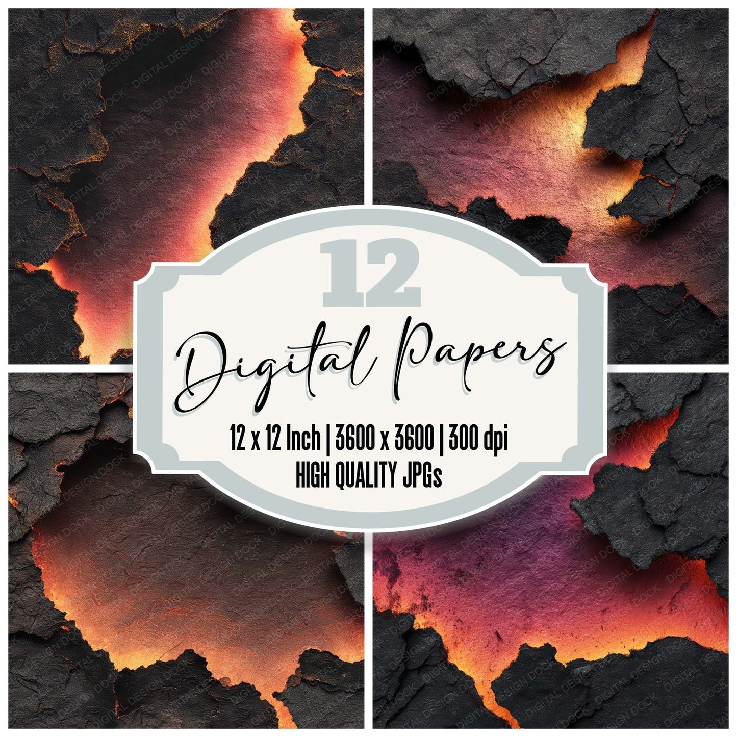 Burnt Neon Paper Digital Paper Pack (DDD008769)