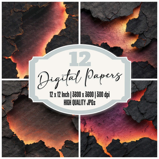 Burnt Neon Paper Digital Paper Pack (DDD008769)