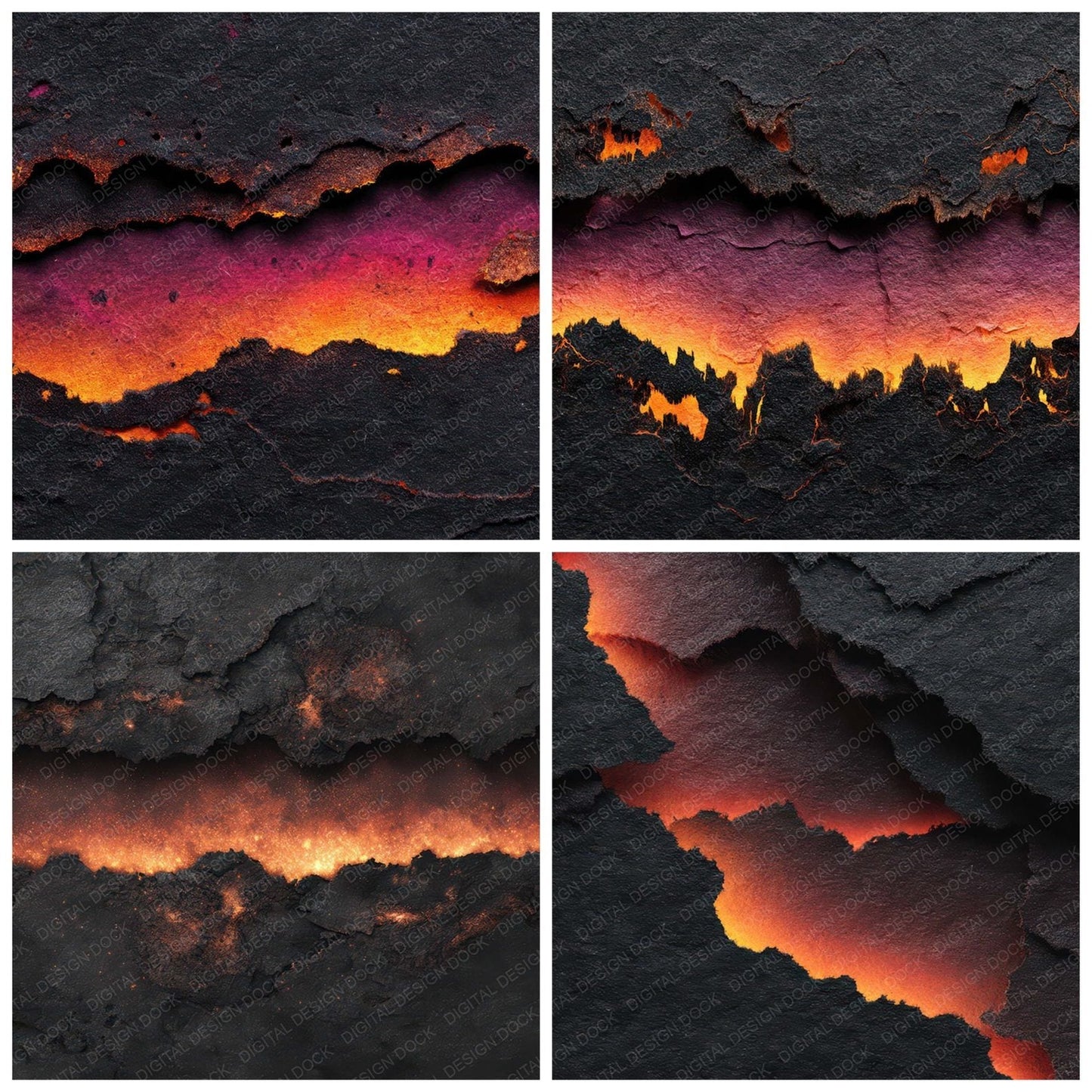 Burnt Neon Paper Digital Paper Pack (DDD008769)