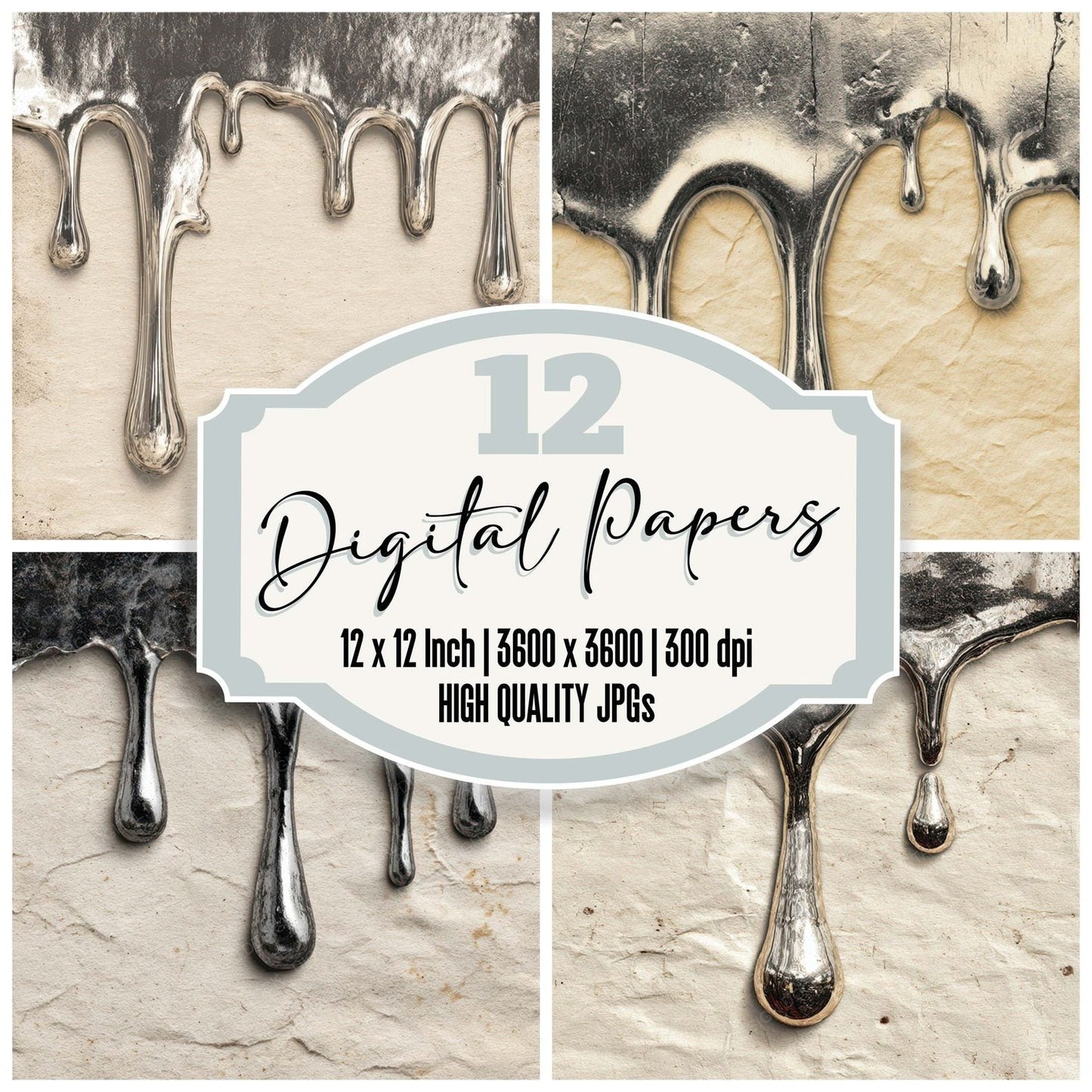Chrome Melt Paper Digital Paper Pack (DDD008770)