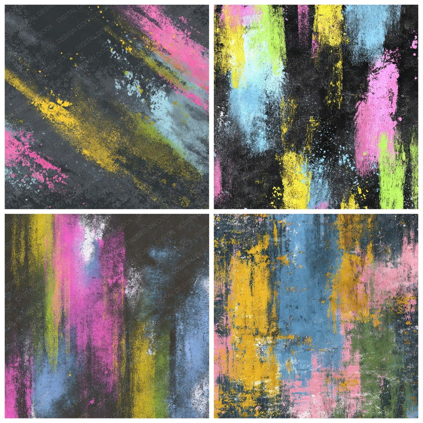 Colour Chalk Smudge Digital Paper Pack (DDD008771)