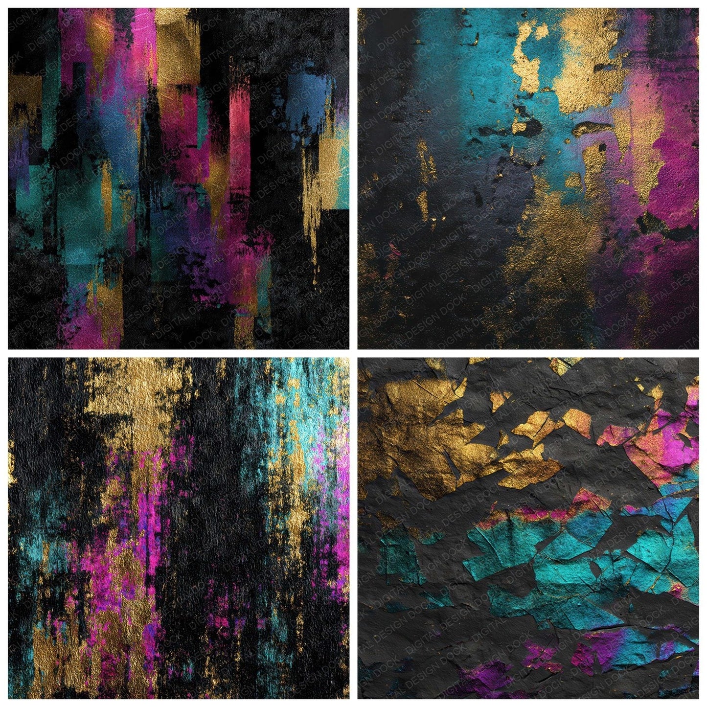 Colour Foil Grunge Digital Paper Pack (DDD008772)