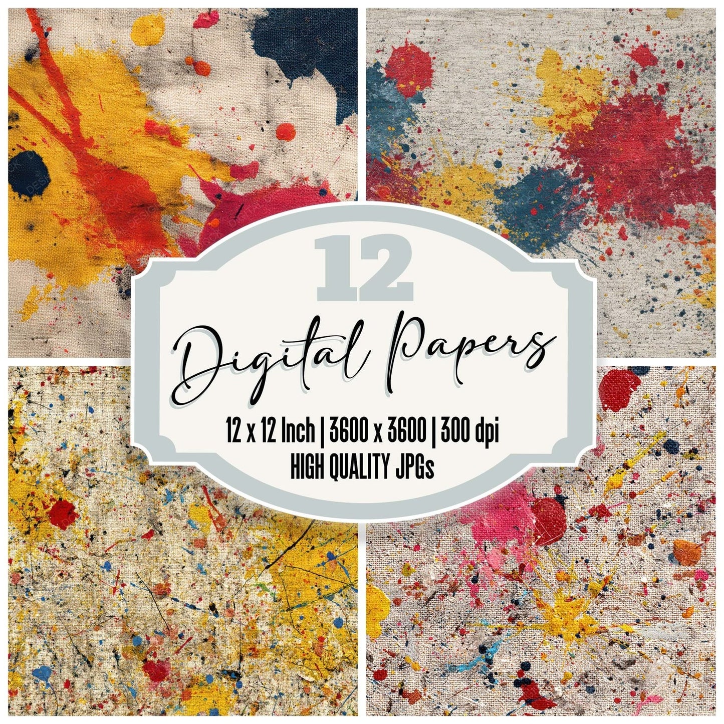 Fabric Paint Explosion Digital Paper Pack (DDD008774)