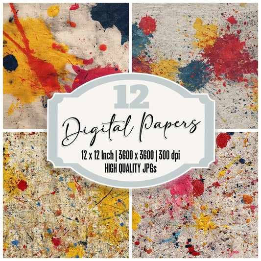 Fabric Paint Explosion Digital Paper Pack (DDD008774)